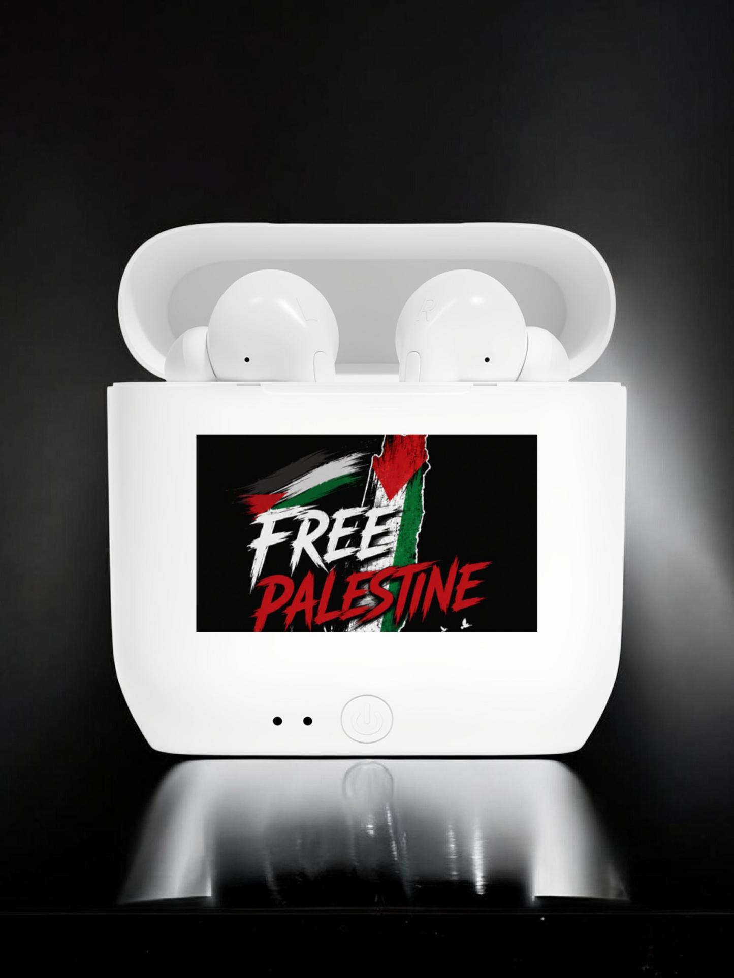 Free Palestine Wireless Earbuds - Graphic Charging Case Edition