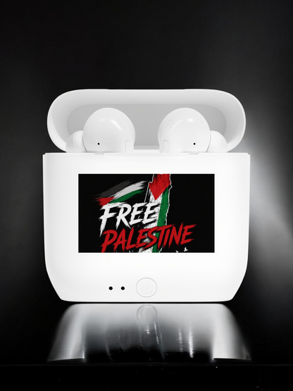 Free Palestine Wireless Earbuds - Graphic Charging Case Edition