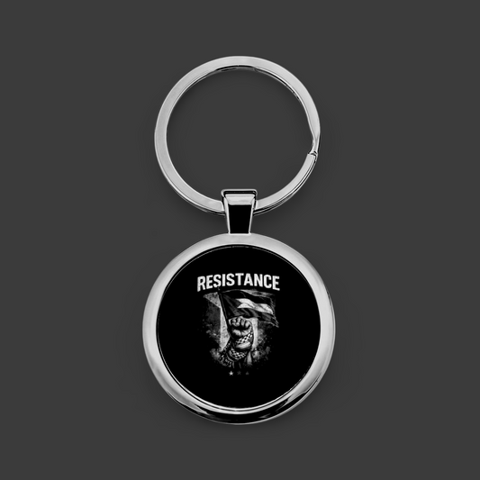 Free Palestine Round Stainless Steel Keychain – Minimalist Metal Accessory