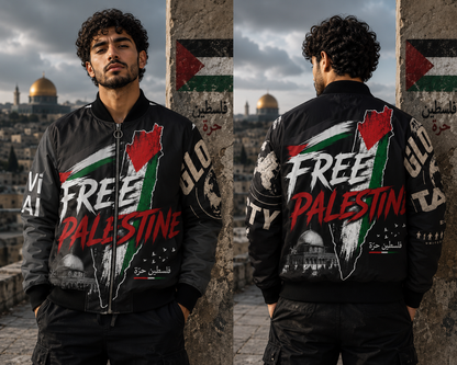 Free Palestine Bomber Jacket – Political Statement Streetwear Coat