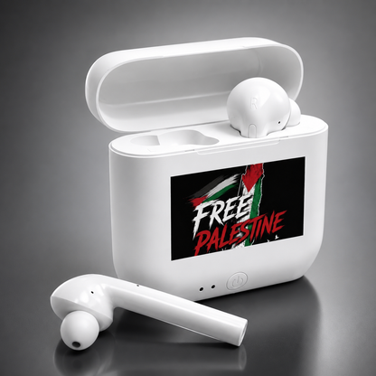 Free Palestine Wireless Earbuds - Graphic Charging Case Edition
