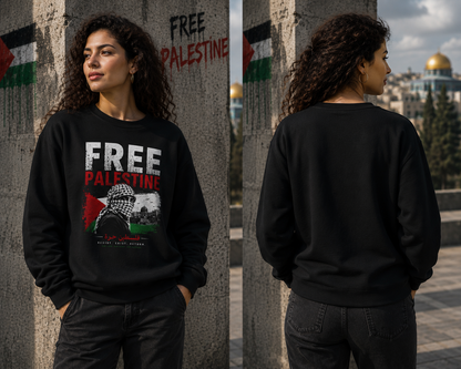 Free Palestine Crewneck Sweatshirt – Solidarity Streetwear Pullover